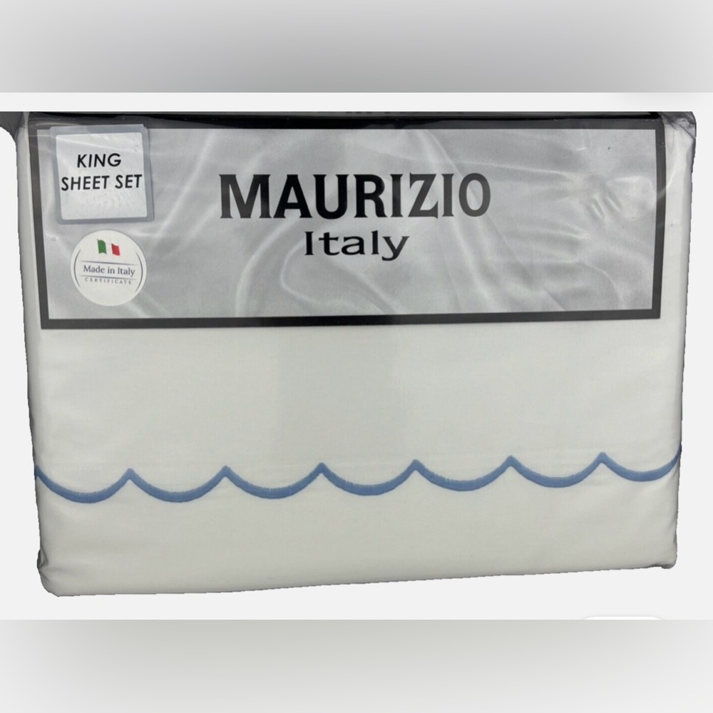 Maurizio Italy 4 Piece 100% Cotton Bright White Sheet Set (King)